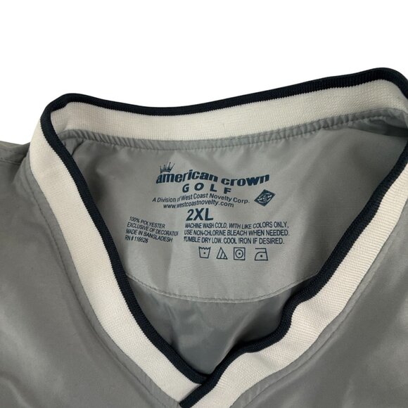 American Crown Golf Vest 2XL Gray Massachusetts Windbreaker Sleeveless - Picture 4 of 11